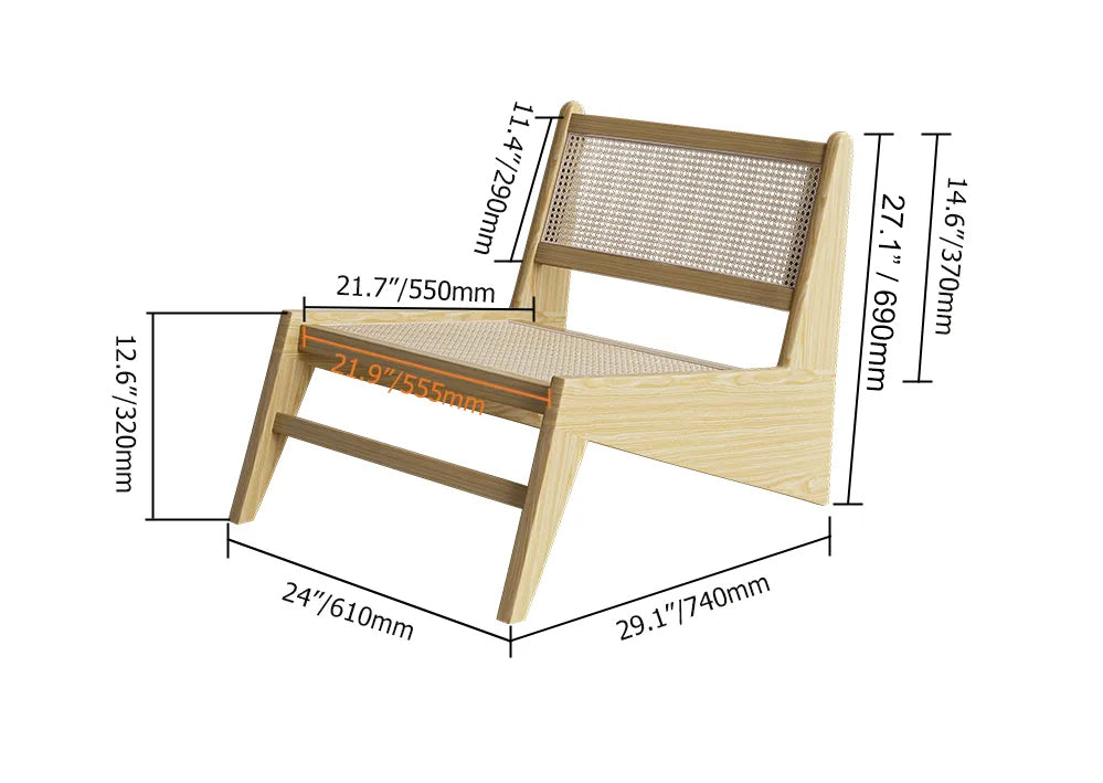 Calabria Wood Lounge Chair  / 56 x 69 CM