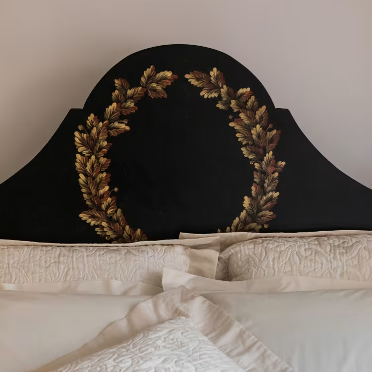 Aurel Bed - Black & Gold Four-Poster Bed
