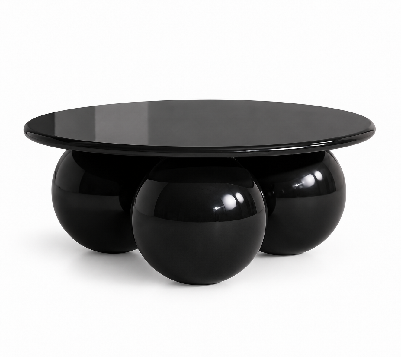 Vero High-Gloss Round Sphere-Base Coffee Table