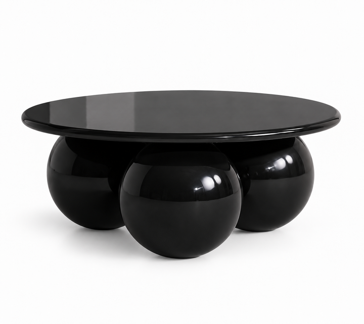 Vero High-Gloss Round Sphere-Base Coffee Table