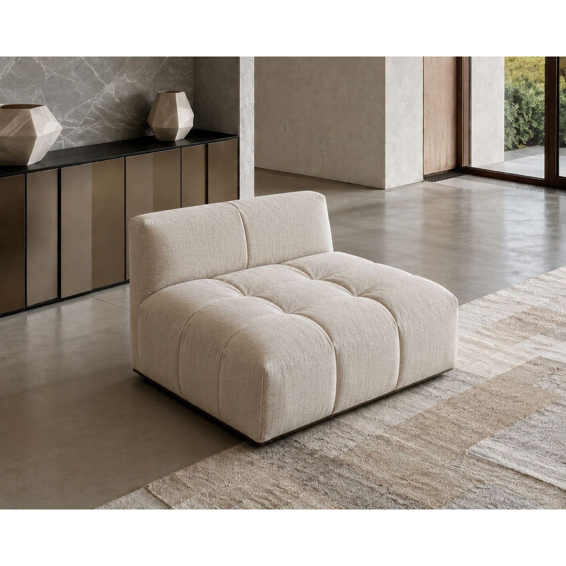 Avero Tufted Bouclé Armless Modular Chair