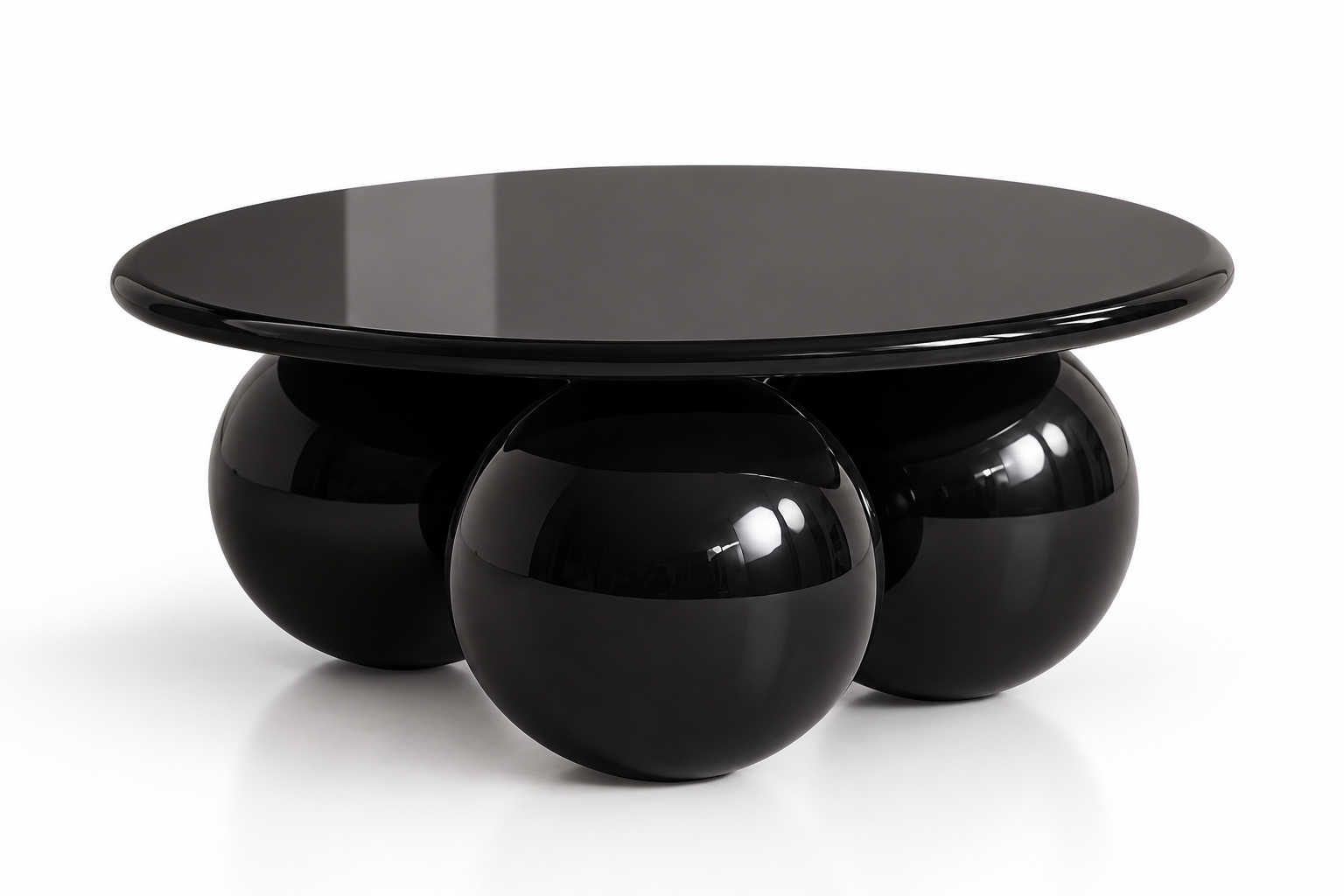 Vero High-Gloss Round Sphere-Base Coffee Table