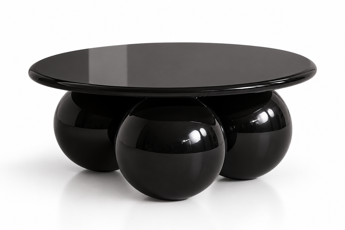 Vero High-Gloss Round Sphere-Base Coffee Table