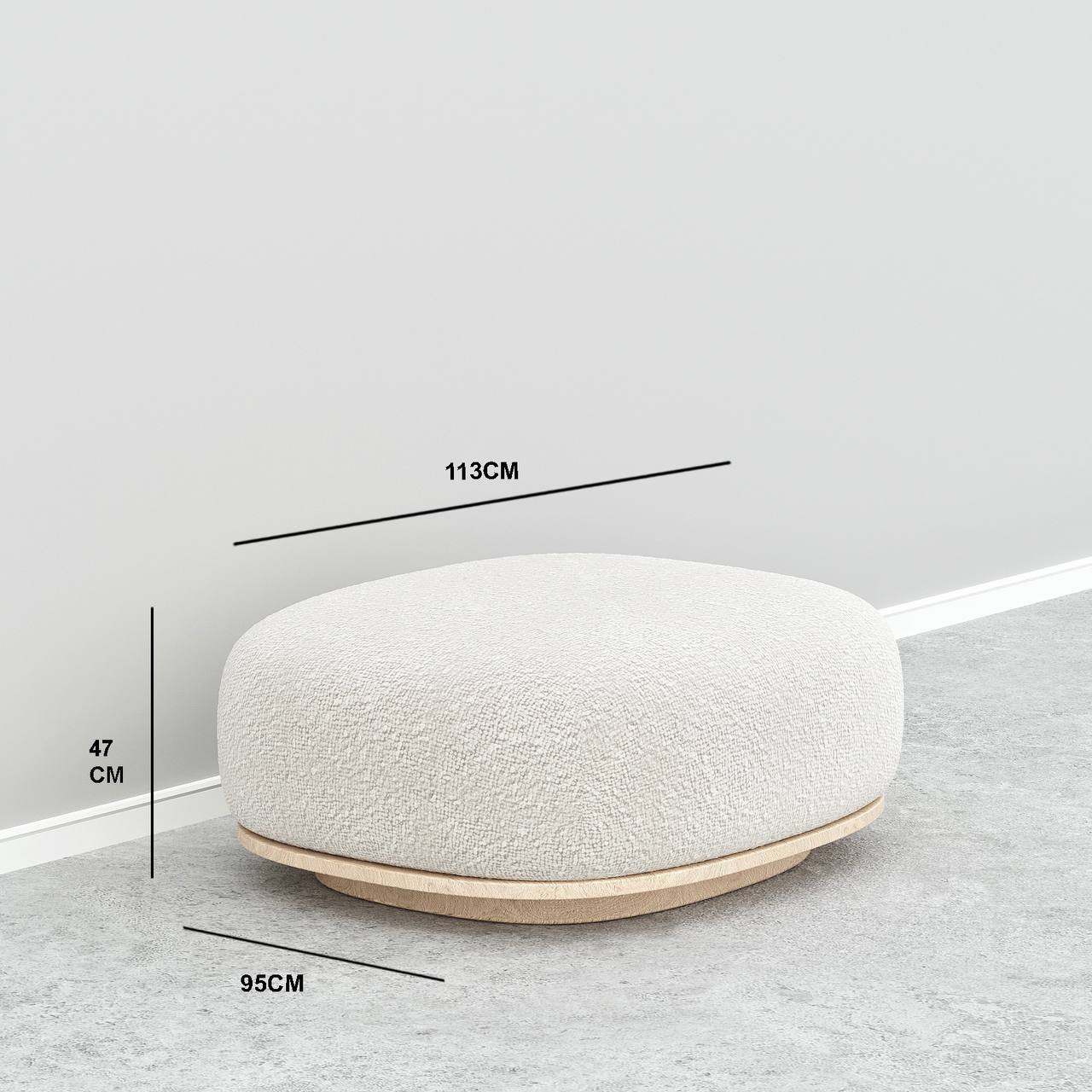 Dreamy Ottoman / White Boucle