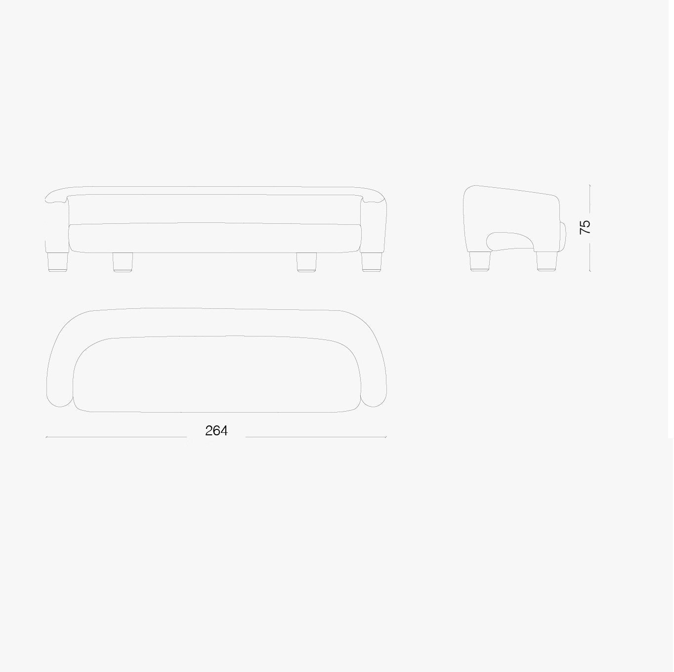 Oryn Sofa - Curved Fabric Sofa