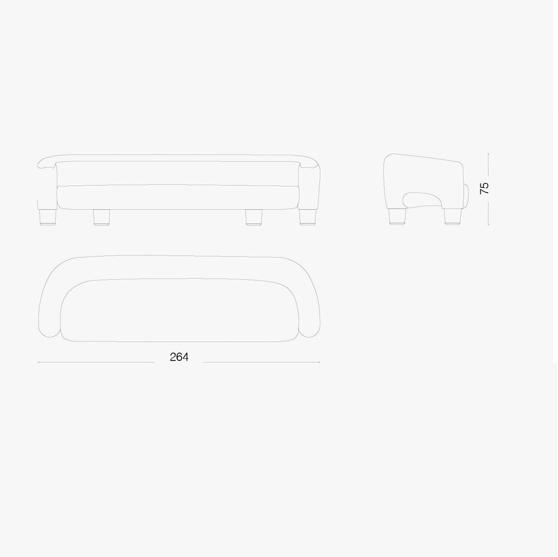 Oryn Sofa - Curved Fabric Sofa