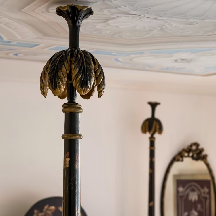 Aurel Bed - Black & Gold Four-Poster Bed