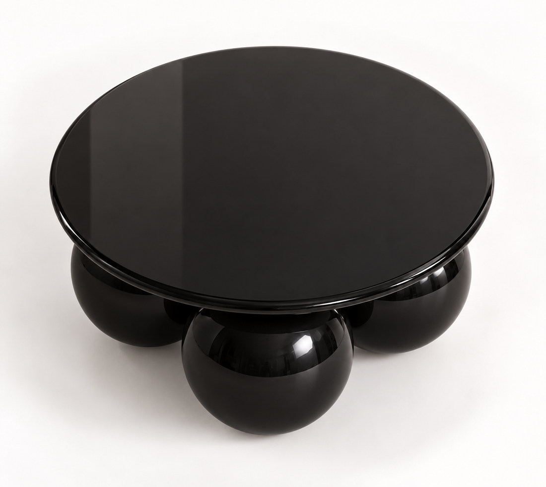 Vero High-Gloss Round Sphere-Base Coffee Table
