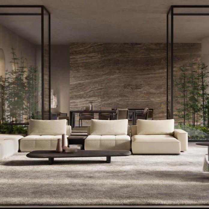 Avelis Linen Corner Sectional Sofa