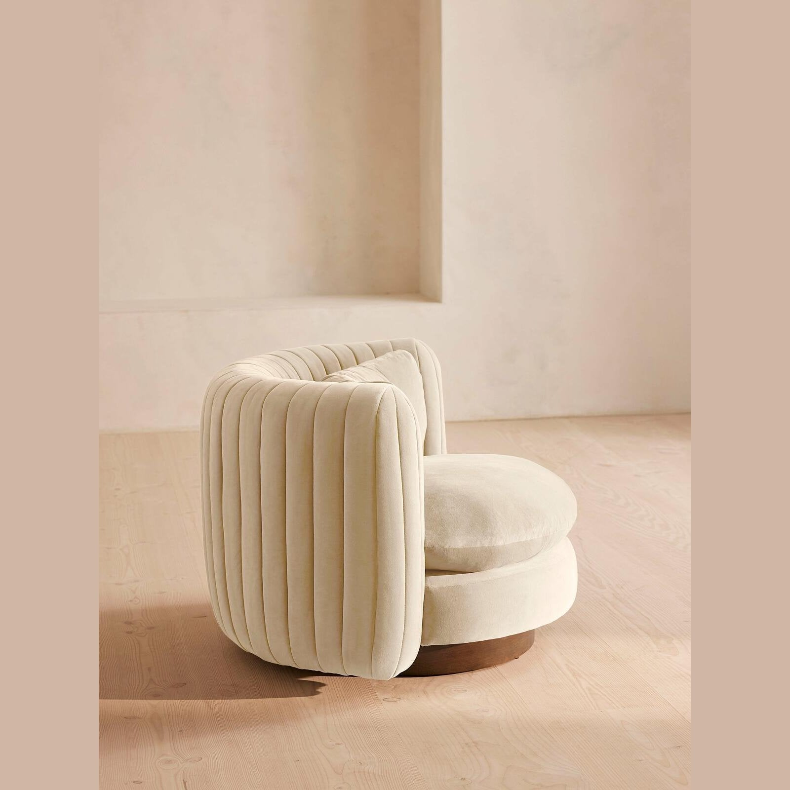 Solenne Channelled Velvet Armchair