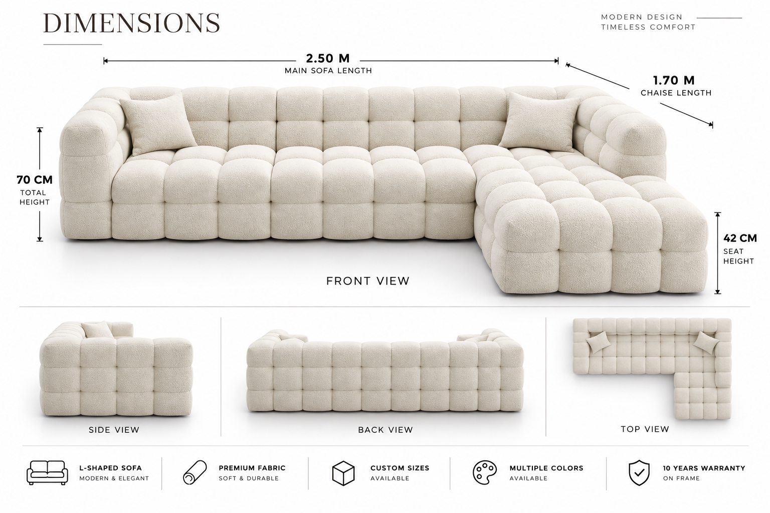 Lunara Tufted L-Shape Sofa