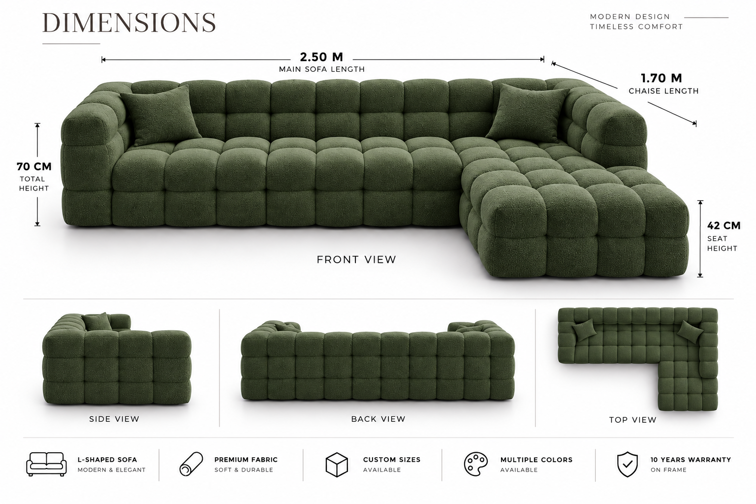 Lunara Tufted L-Shape Sofa