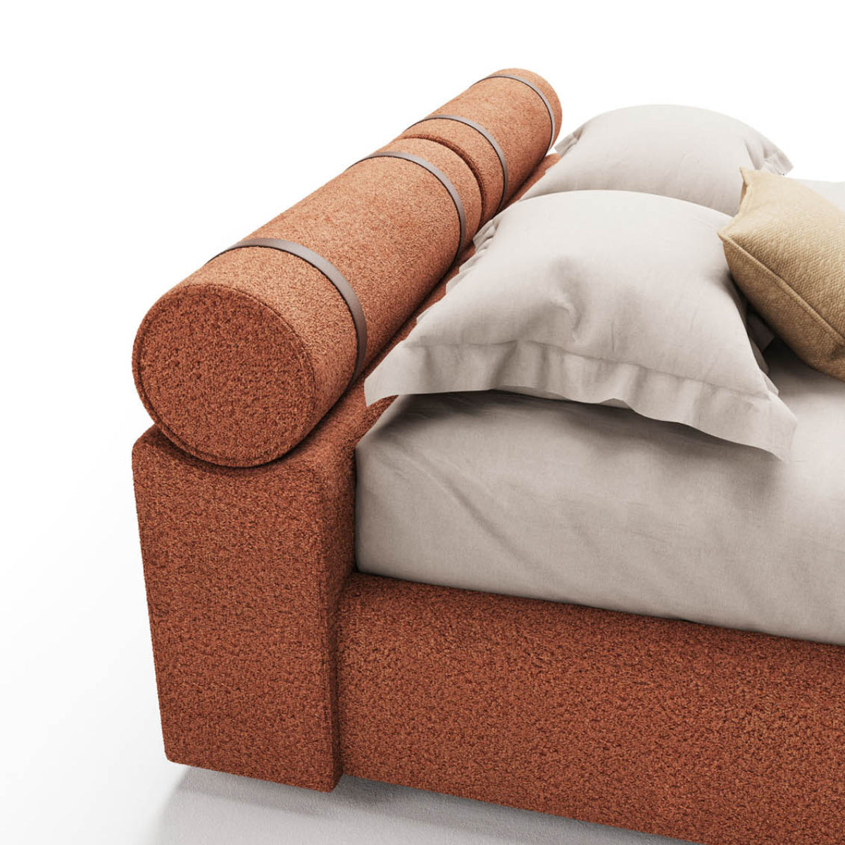 Aro Bed - Bolster Headboard Upholstered Bed