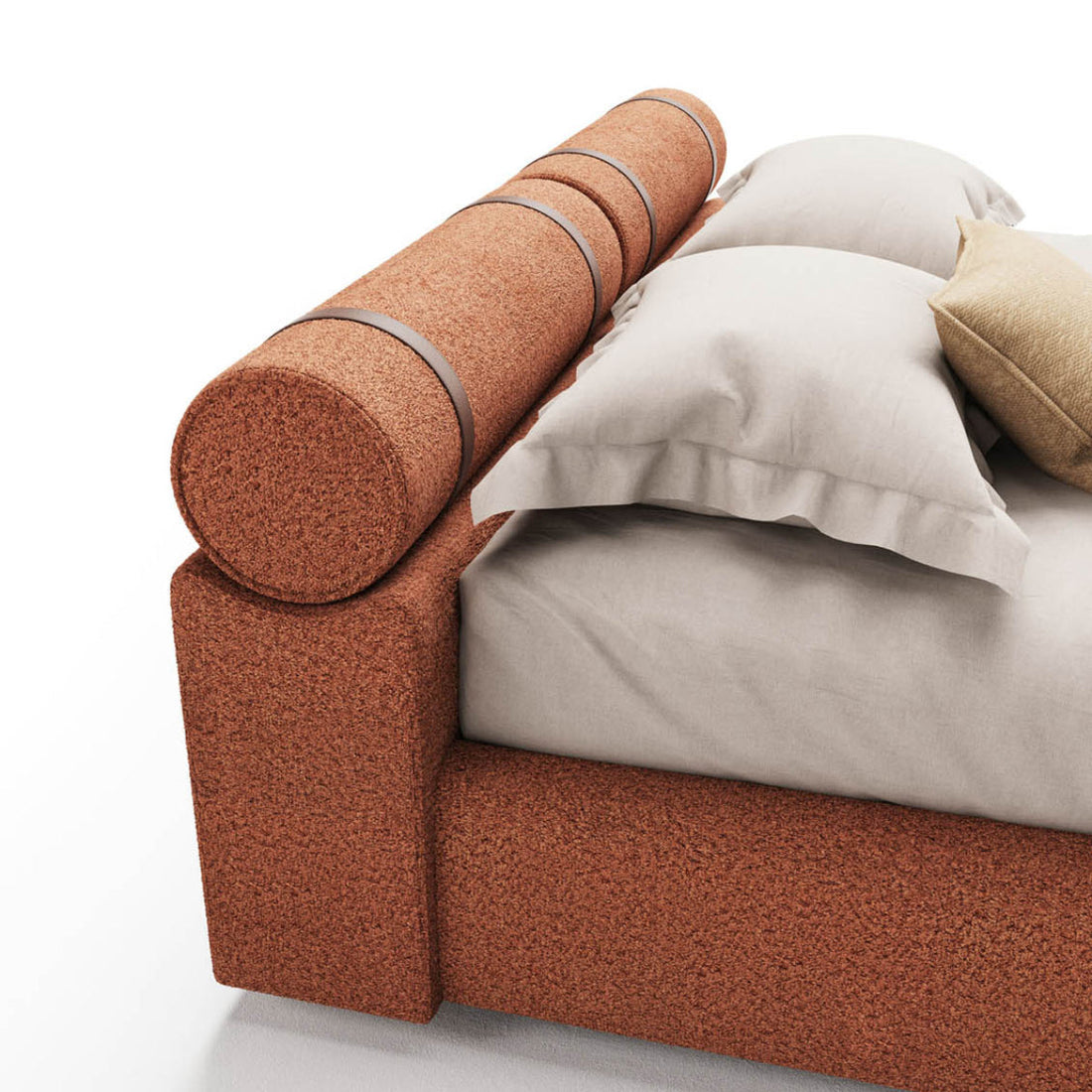 Aro Bed - Bolster Headboard Upholstered Bed