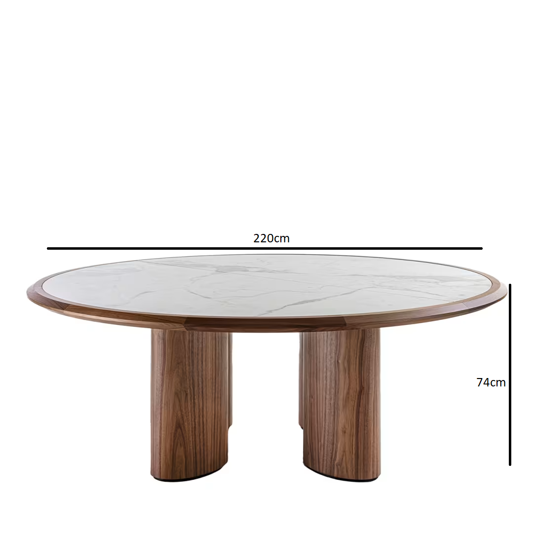 Valdora Round Carrara Marble Dining Table