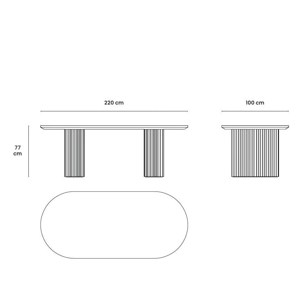 Avelin Natural Wood Dining Table