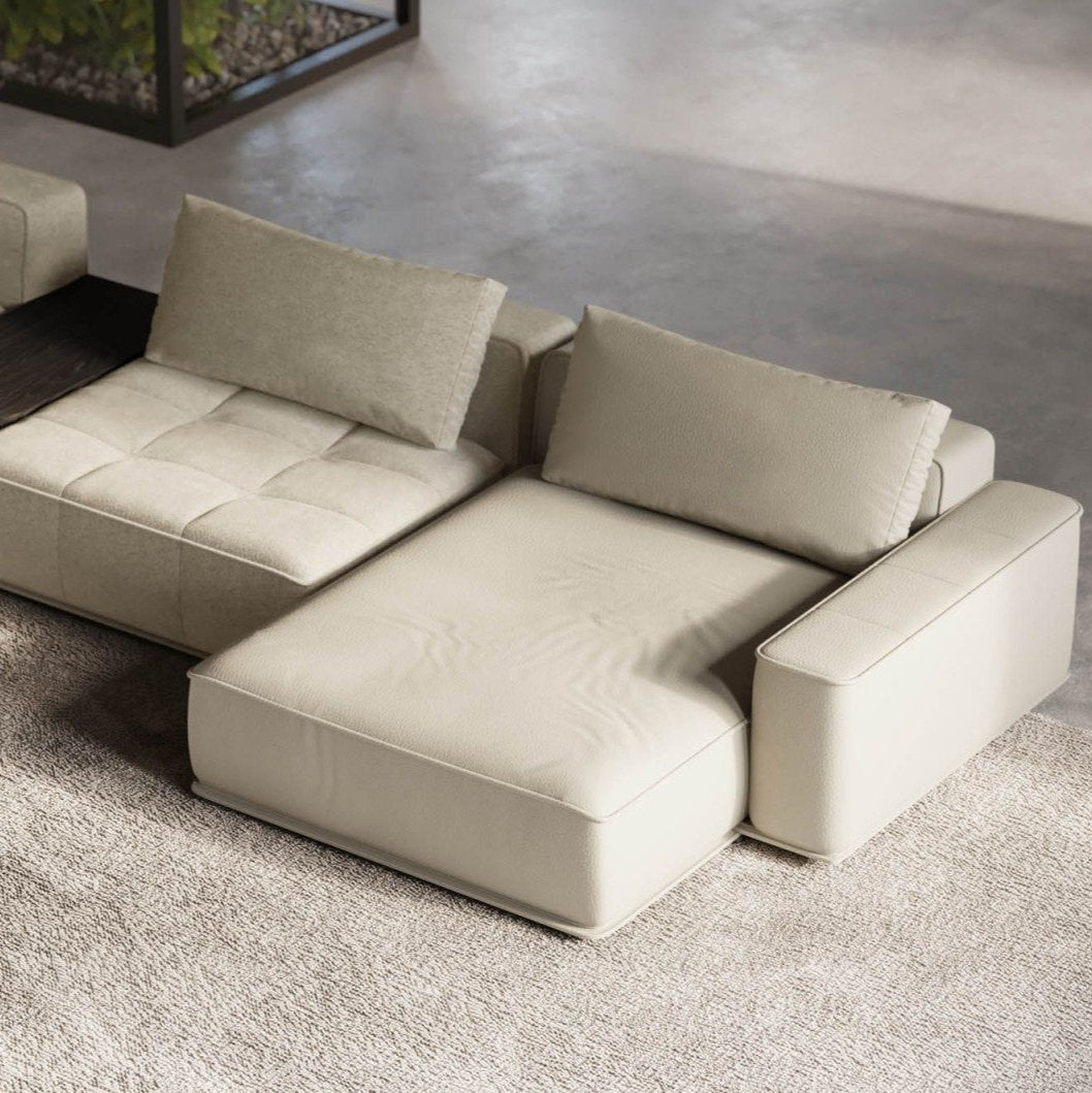 Avelis Linen Corner Sectional Sofa