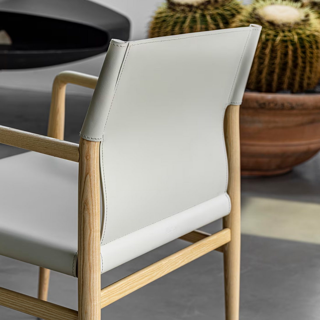 Ellis Wood & Leather Dining Armchair