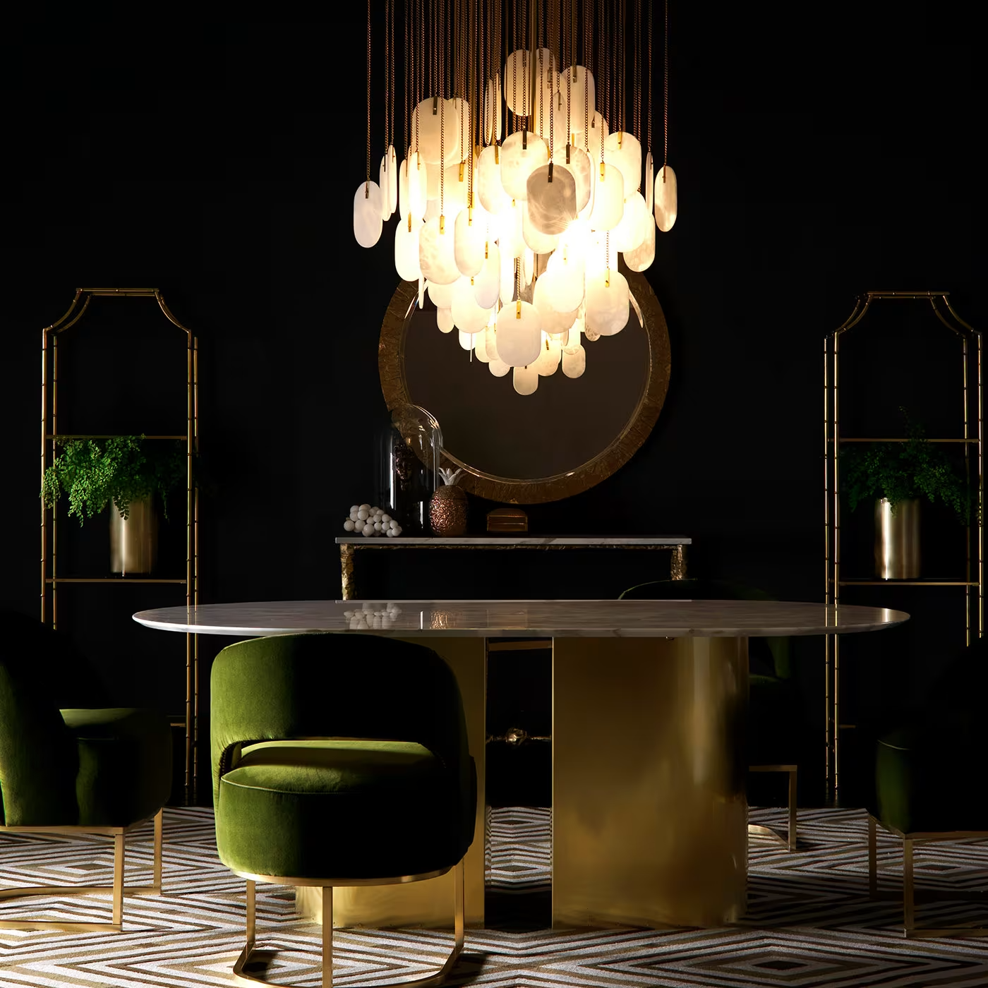 Olive Curved Dining Chair