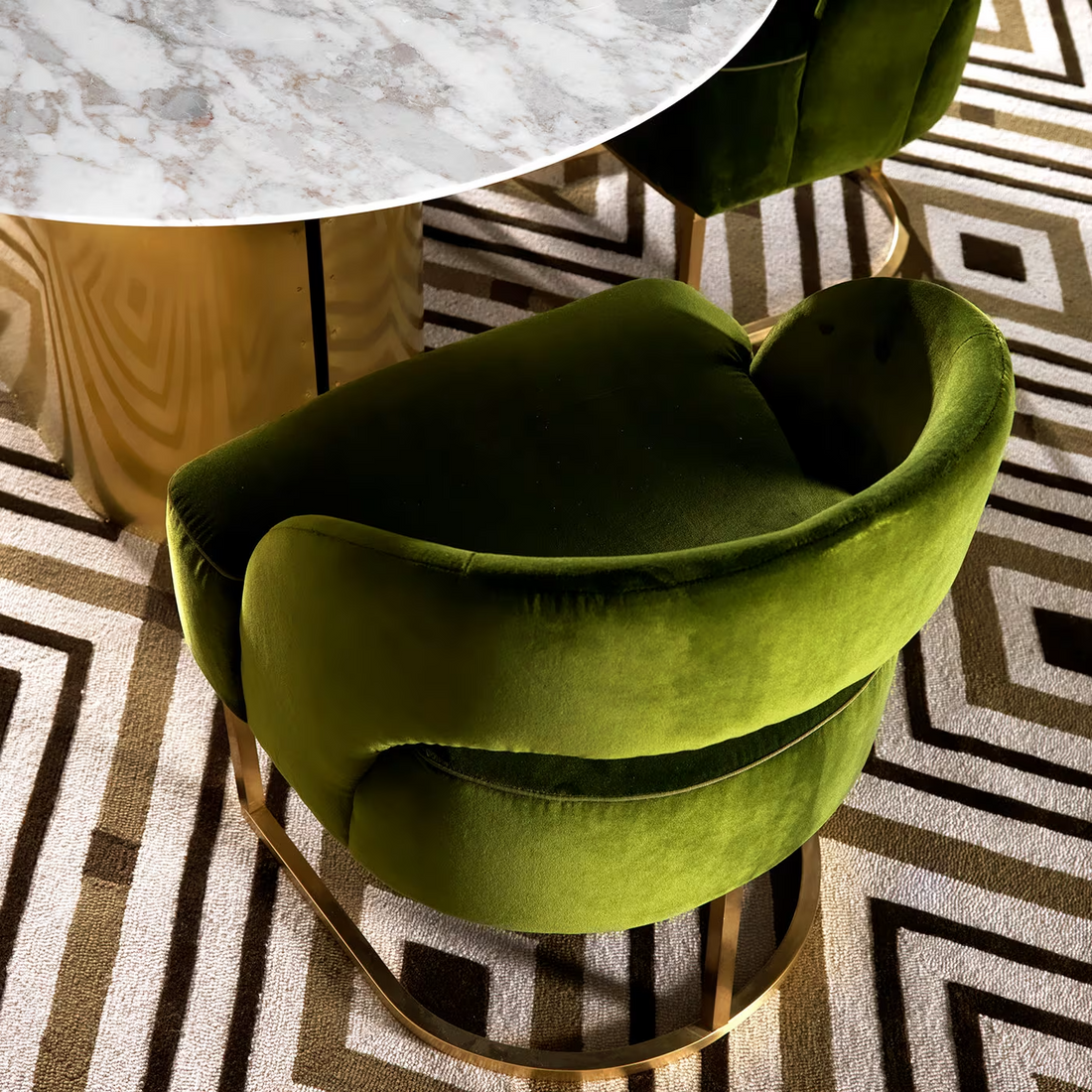 Olive Curved Dining Chair