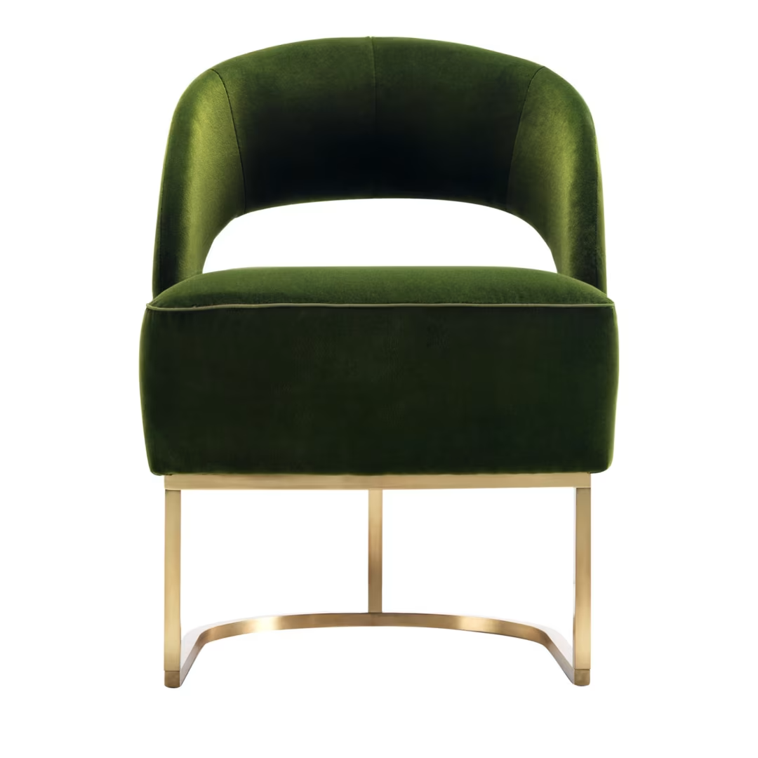 Olive Curved Dining Chair