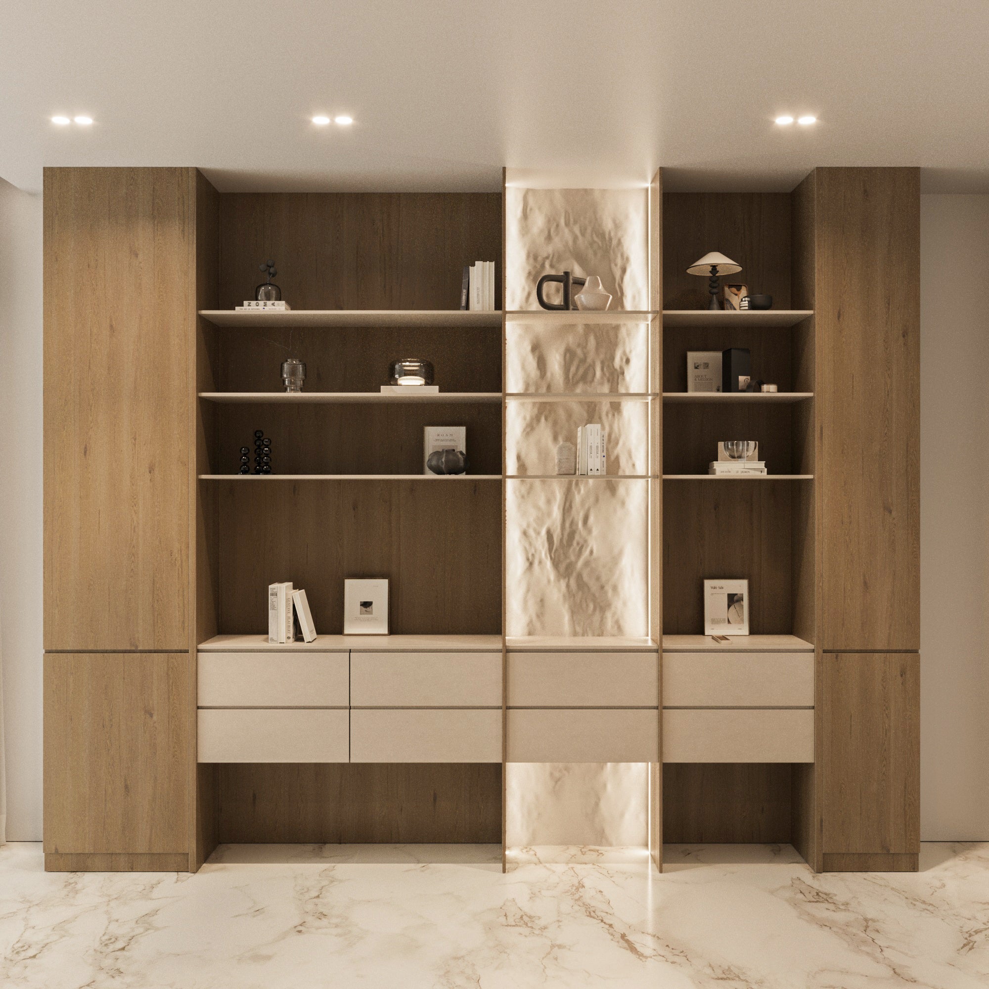 Auren Illuminated Stone Display Wall