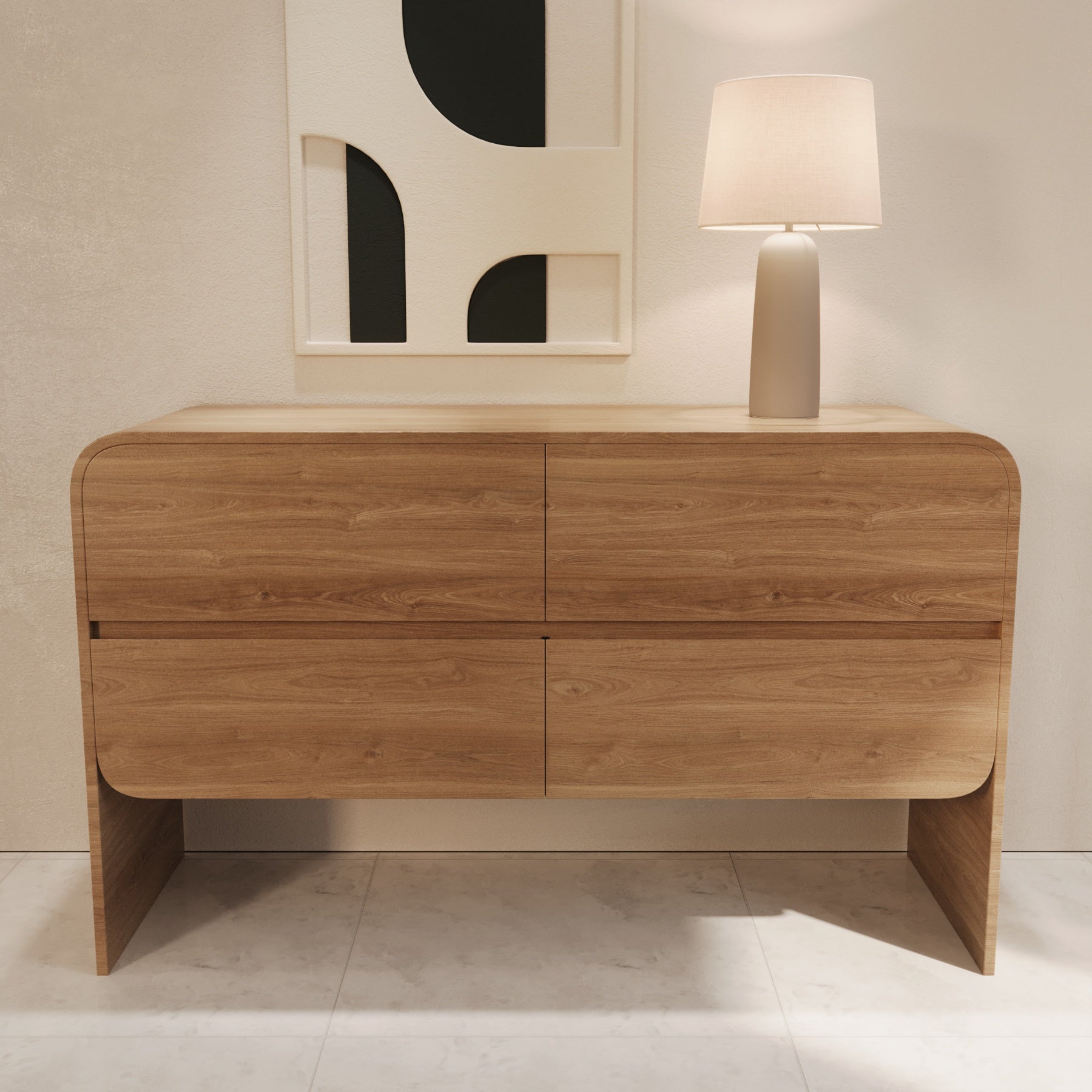Arden Curved 4-Drawer Dresser