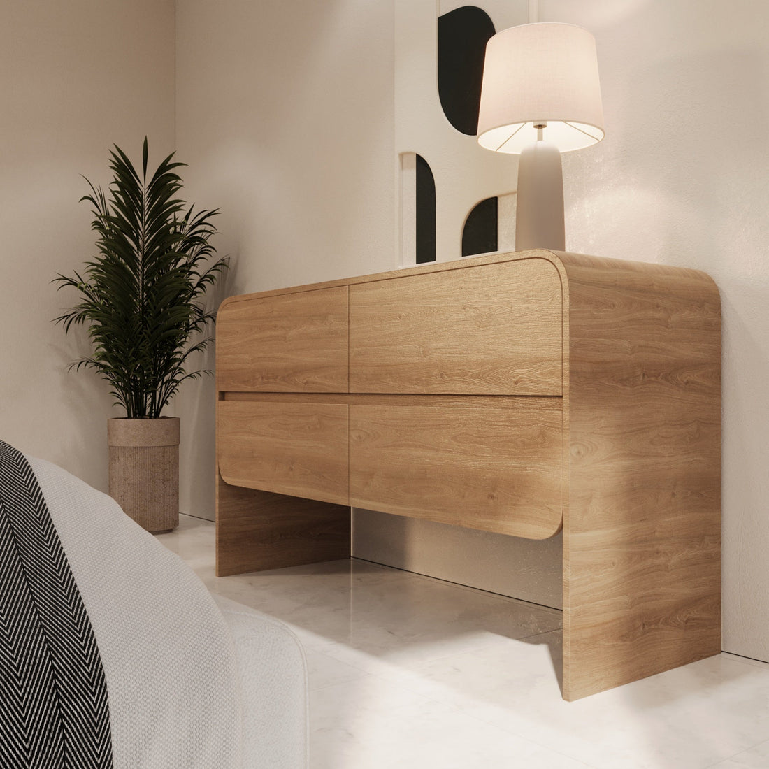 Arden Curved 4-Drawer Dresser