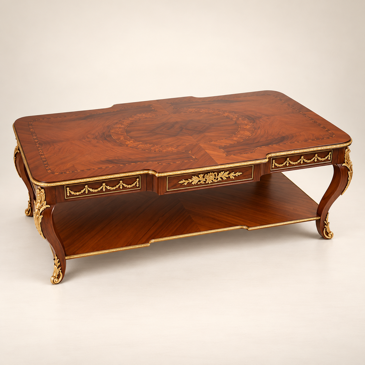 Orselle Neoclassical Marquetry Coffee Table