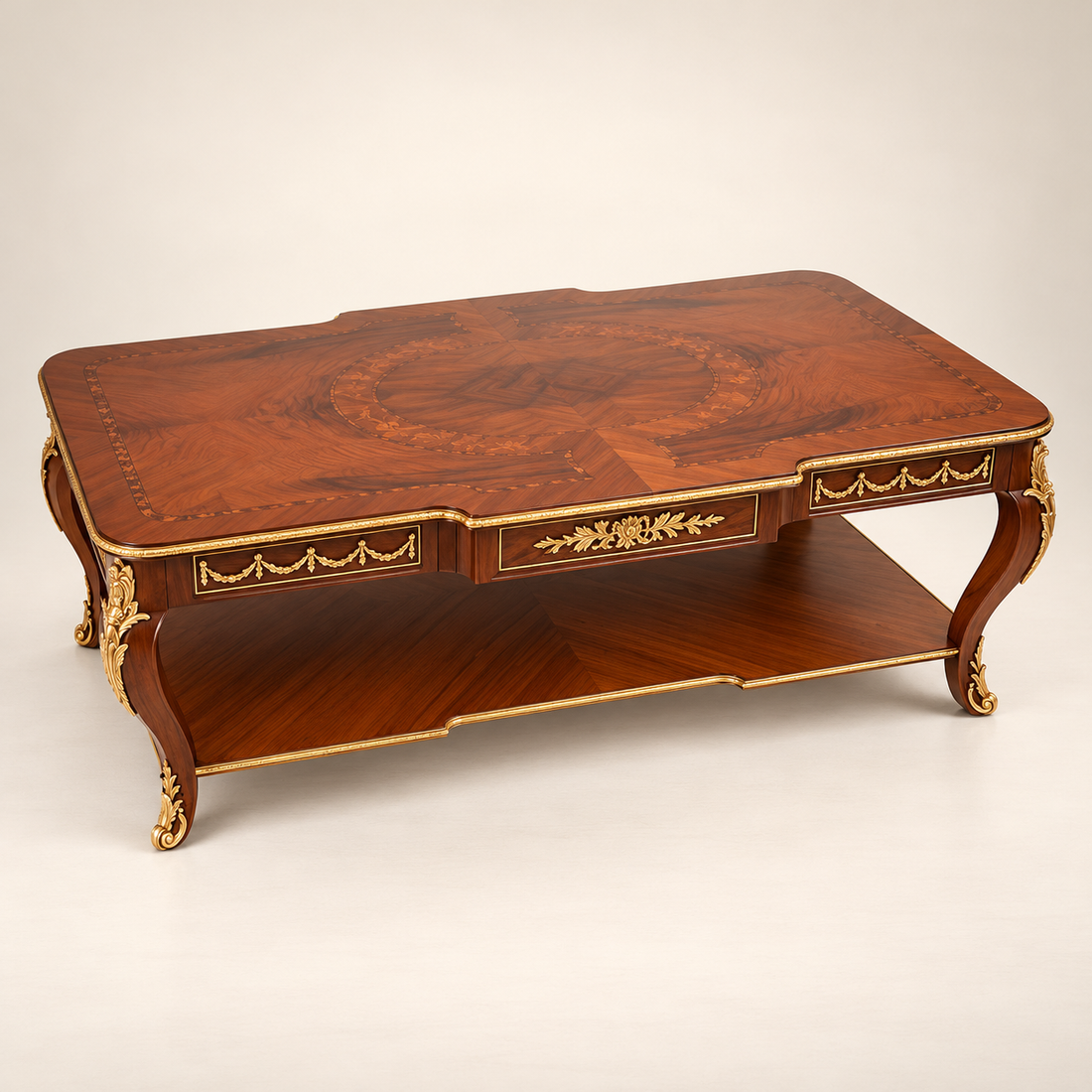 Orselle Neoclassical Marquetry Coffee Table