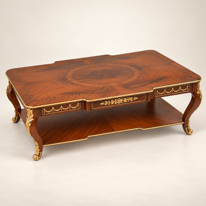 Orselle Neoclassical Marquetry Coffee Table