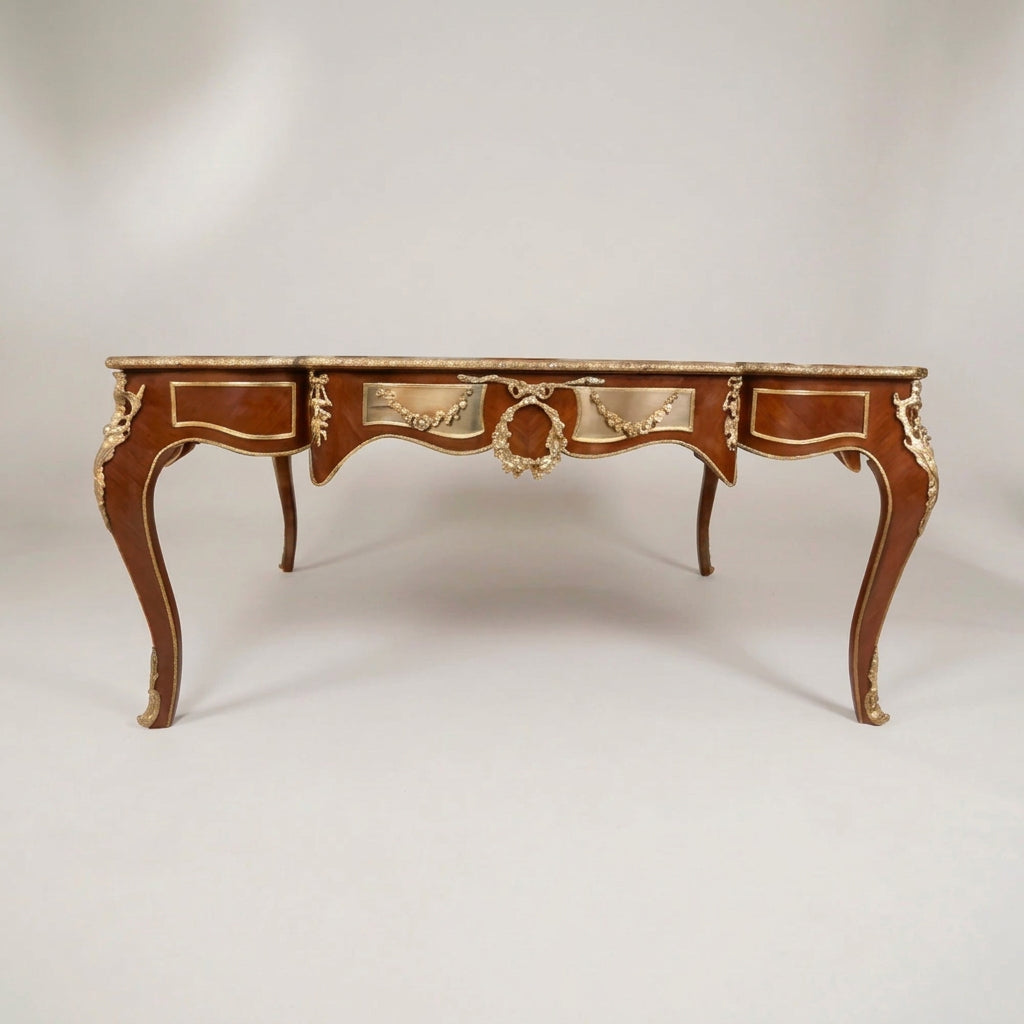 Orvienne Square Marquetry Coffee Table with Brass Details