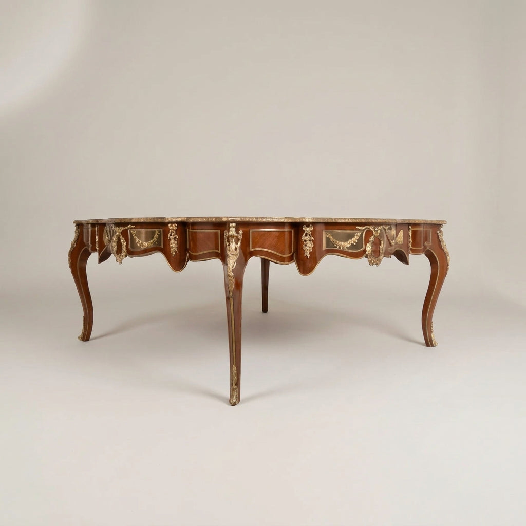 Orvienne Square Marquetry Coffee Table with Brass Details