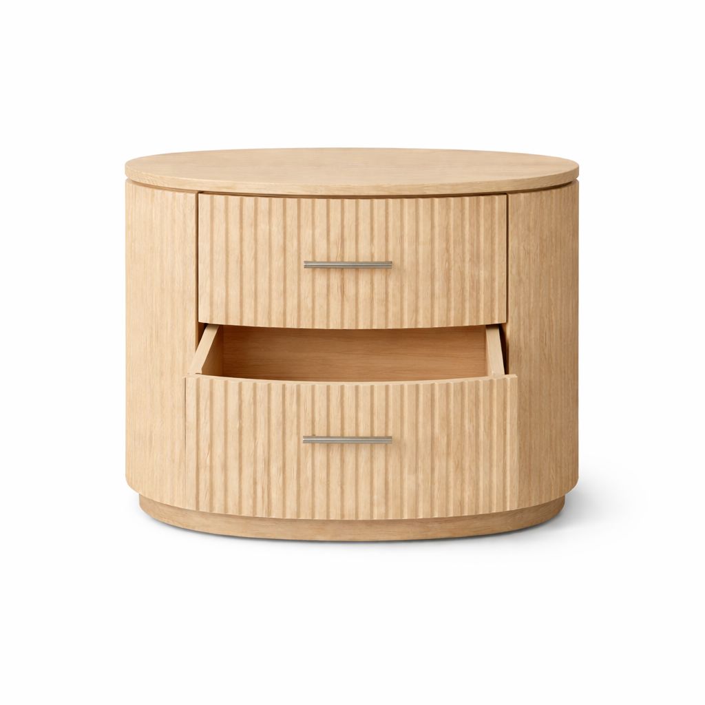 Elara Fluted Bedside Table