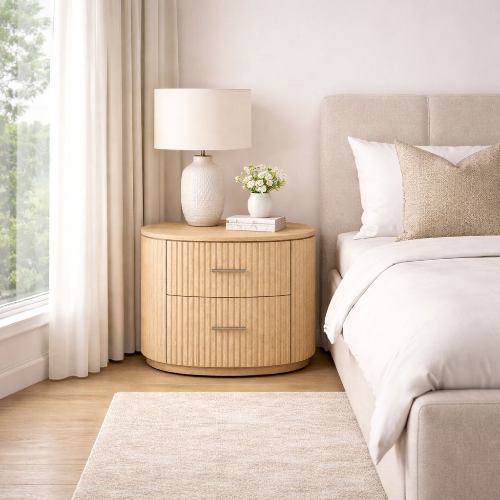 Elara Fluted Bedside Table