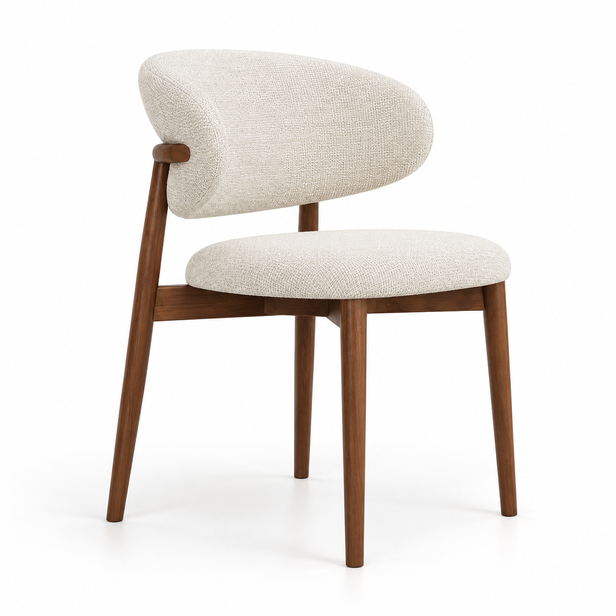 Avielle Beige Linen & Walnut Dining Chair