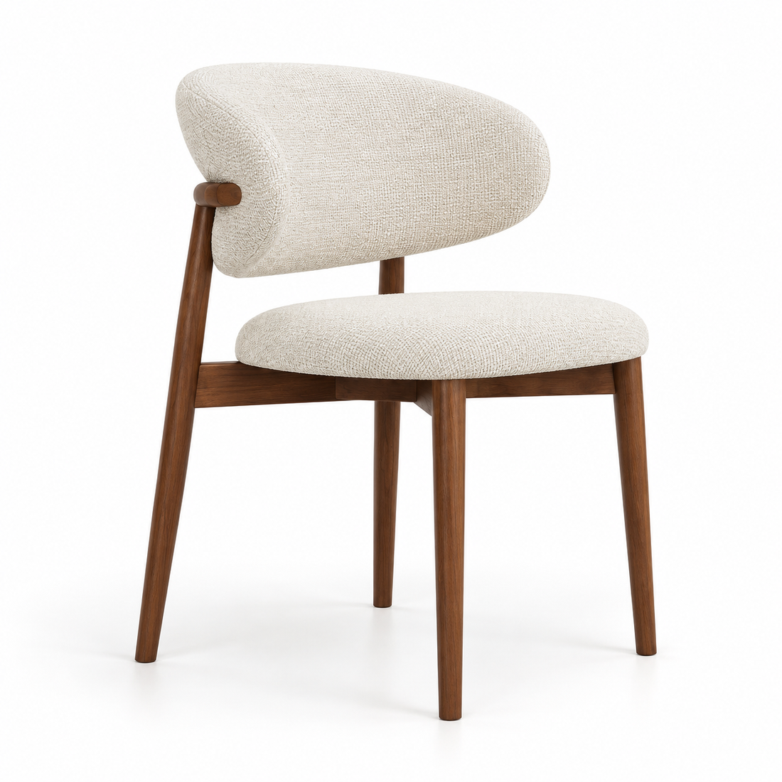 Avielle Beige Linen & Walnut Dining Chair