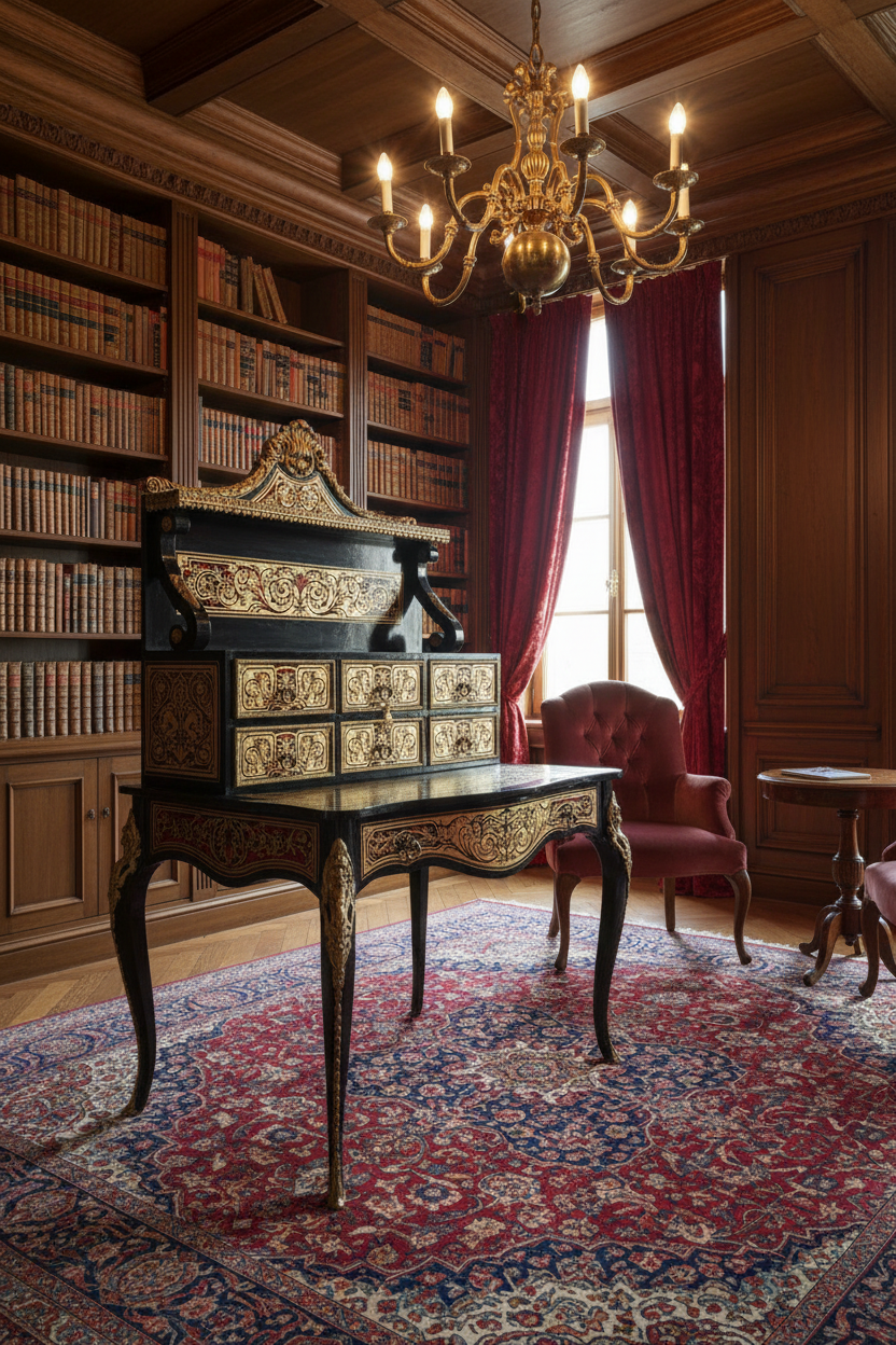 Boulle Secretary Desk – Masterful Antique Elegance