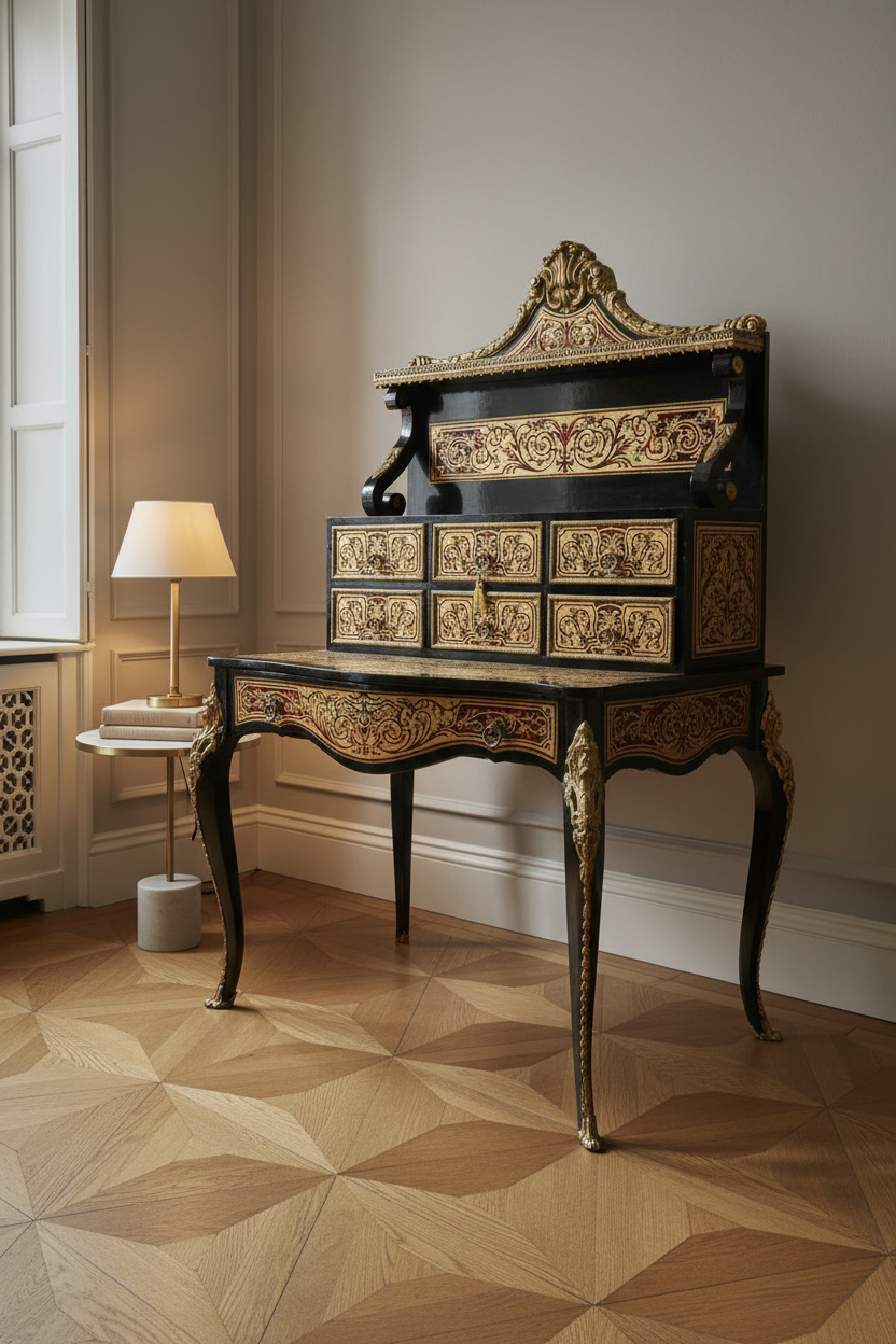 Boulle Secretary Desk – Masterful Antique Elegance