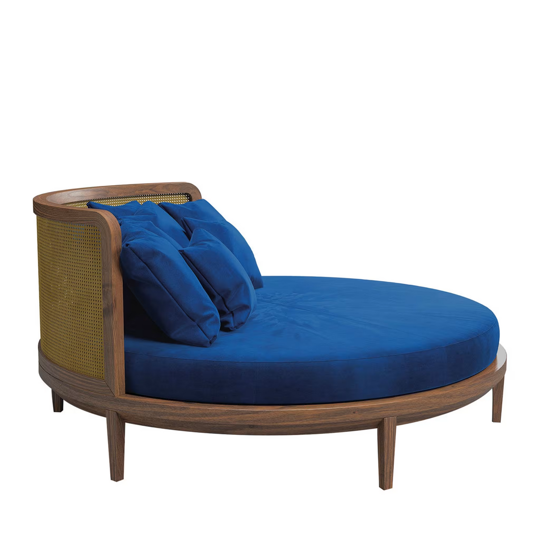 Orvello Round Wood Bed with Curved Headboard