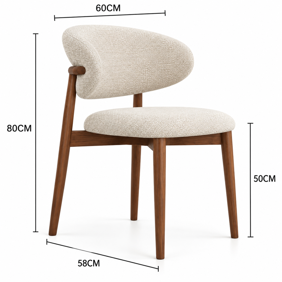 Avielle Beige Linen & Walnut Dining Chair