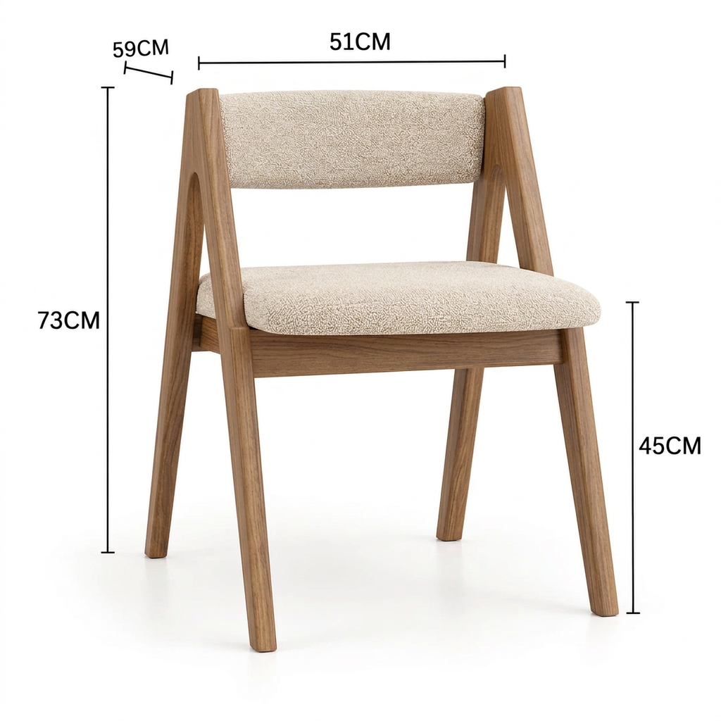 Elaris Oat Bouclé & Oak Dining Chair