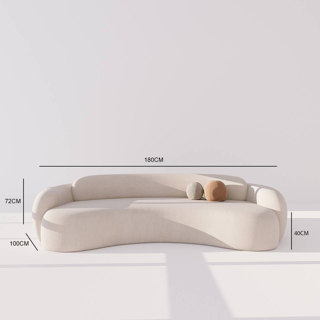 Carmel Sofa 2S / Off-White Cotton Blend