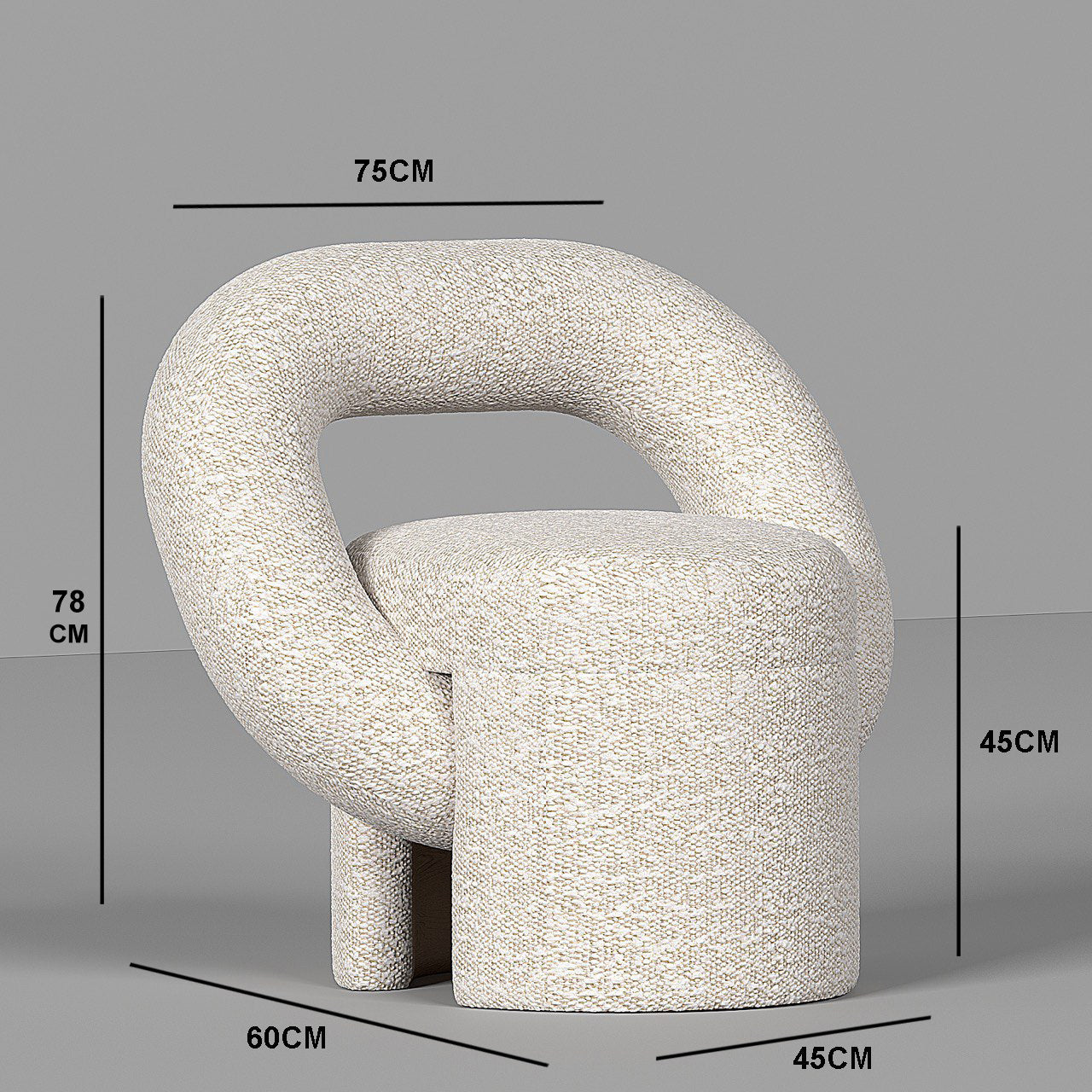 Ring Armchair / Off-White Boucle