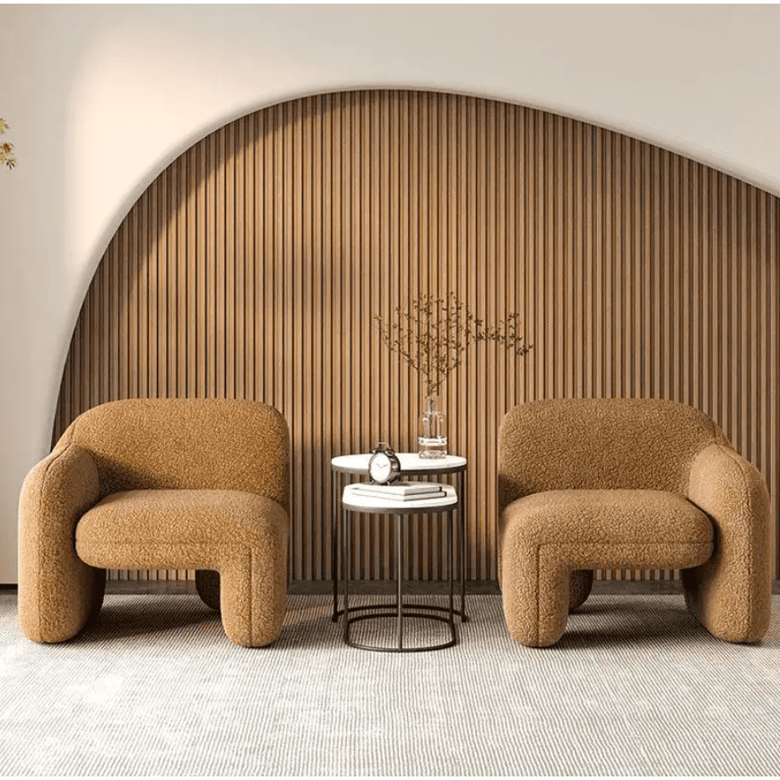 Tovelle Asymmetric Bouclé Accent Chair