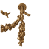 Rococo Double Medallion Hanging Wall Décor with Floral Prints & Bow Garland