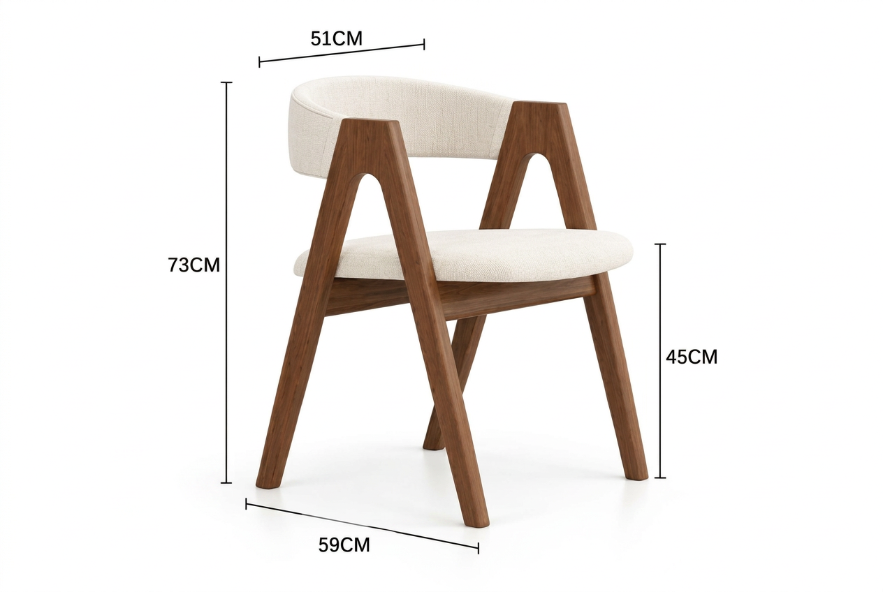 Arvella Taupe Bouclé & Walnut Dining Chair
