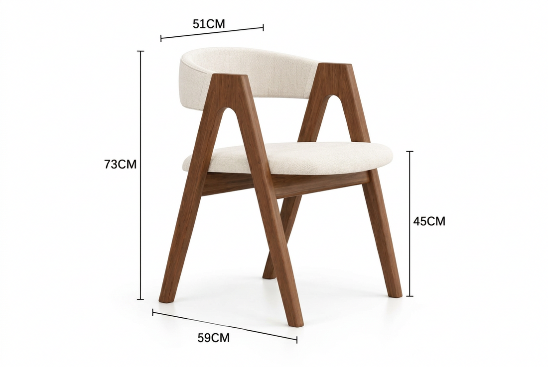 Arvella Taupe Bouclé & Walnut Dining Chair