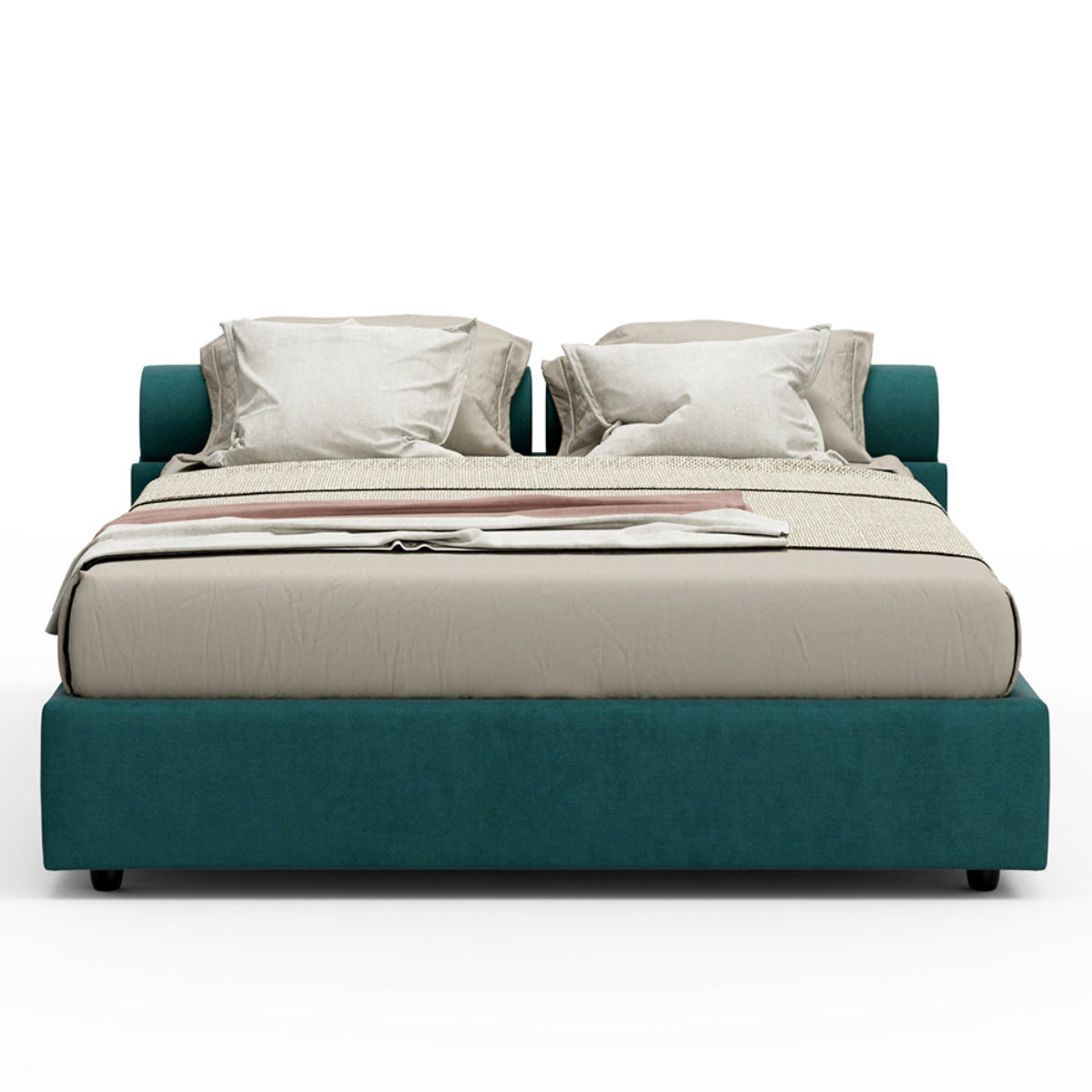 Aro Bed - Bolster Headboard Upholstered Bed