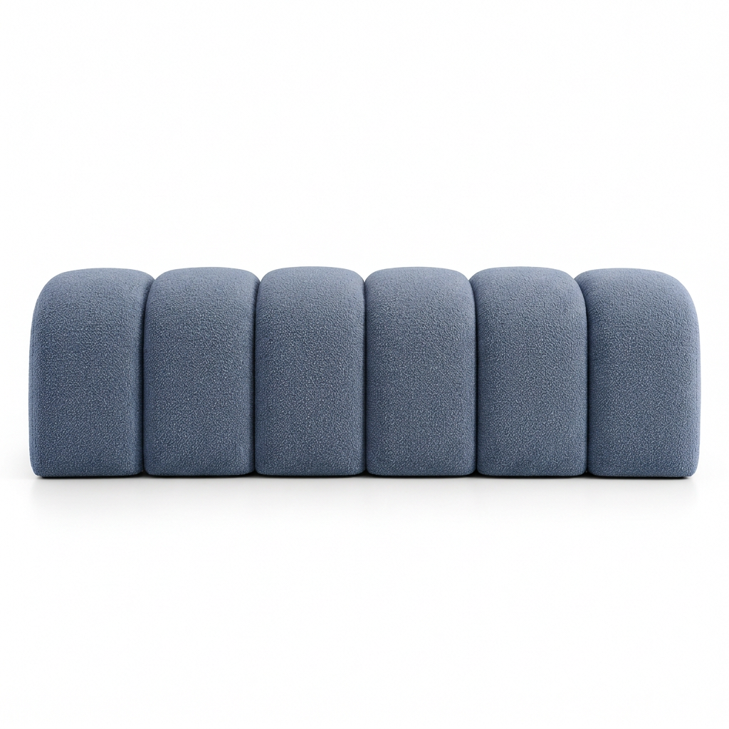 Alessia bench, straight-on front view on a white background
